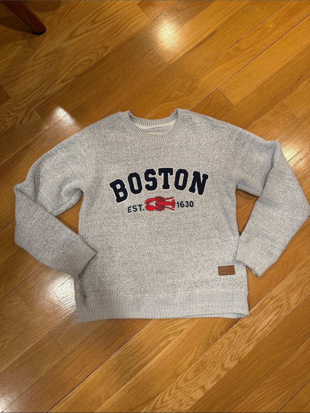 Boston Graphic Crewneck Sweater - Light Gray